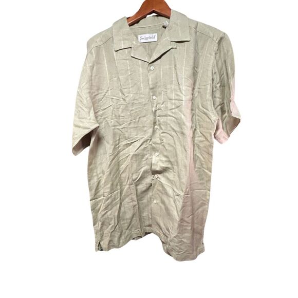 Sedgefield Linen Rayon Striped Short Sleeve Shirt Large - Picture 2 of 13